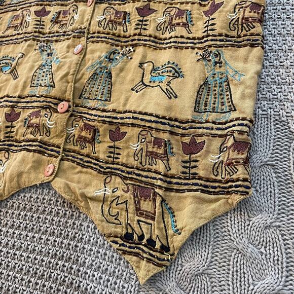 Vintage D II K by K.V.M beaded vest ~ S - Picture 3 of 11